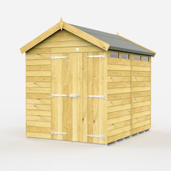 7 x 8 Feet Apex Security Shed - Double Door - Wood - L243 x W214 x H217 cm
