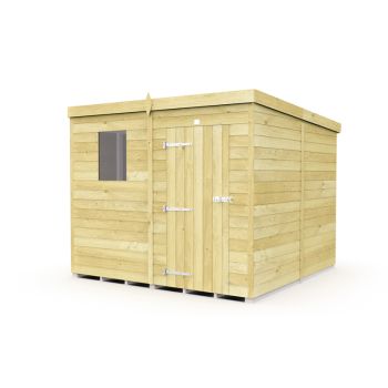 7 x 8 Feet Pent Shed - Single Door With Windows - Wood - L231 x W214 x H201 cm