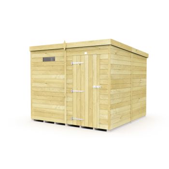 7 x 8 Feet Pent Security Shed - Single Door - Wood - L231 x W214 x H201 cm