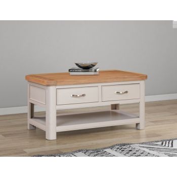 Bologna Painted Coffee Table with 2 Drawers