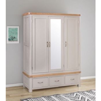 Bologna Painted Triple Wardrobe - L57 x W146 x H191 cm