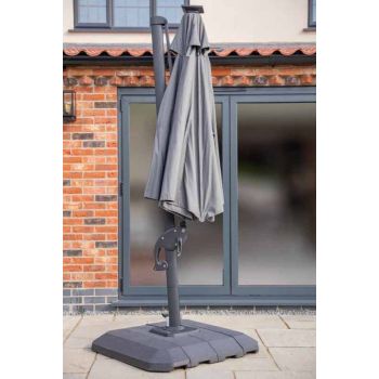 One Box Parasol 3m Round LED Cantilever with Water Filled Base