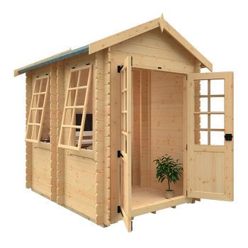 8 x 6 Feet Georgia 19mm Flex - Solid Wood/Softwood/Pine - L230 x W175 x H231.7 cm - Natural