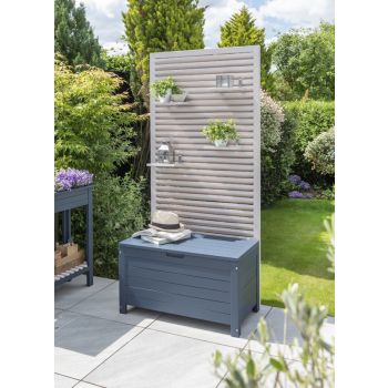 Galaxy Storage Bench - Eucalyptus - L80 x W43.5 x H170 - Greywash/Blue