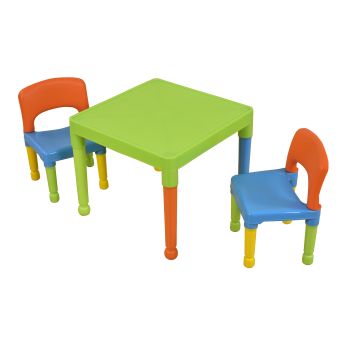 Multi-Coloured Table & 2 Chairs Set