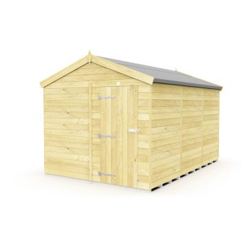 8 x 12 Feet Apex Shed - Single Door Without Windows - Wood - L358 x W231 x H217 cm