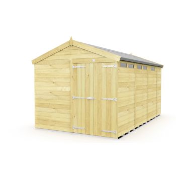 8 x 13 Feet Apex Security Shed - Double Door - Wood - L387 x W231 x H217 cm