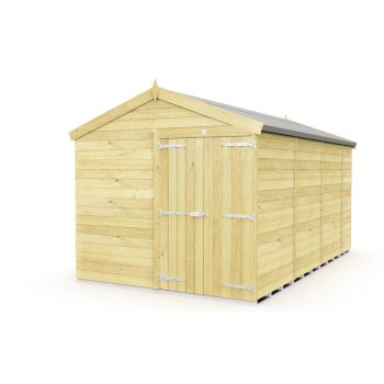 8 x 14 Feet Apex Shed - Double Door Without Windows - Wood - L417 x W231 x H217 cm