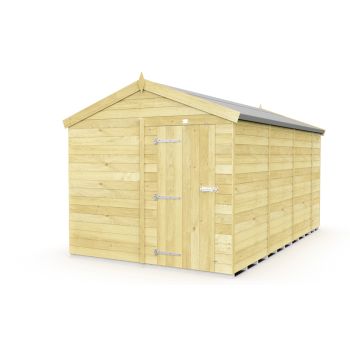 8 x 14 Feet Apex Shed - Single Door Without Windows - Wood - L417 x W231 x H217 cm