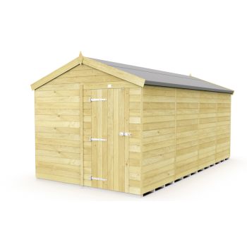 8 x 16 Feet Apex Shed - Single Door Without Windows - Wood - L472 x W231 x H217 cm