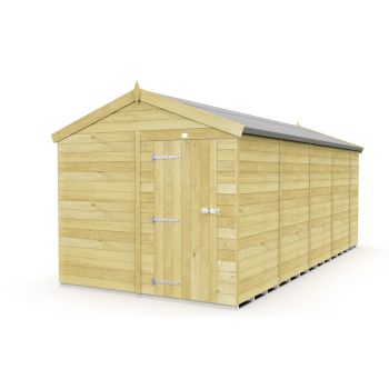 8 x 19 Feet Apex Shed - Single Door Without Windows - Wood - L560 x W231 x H217 cm