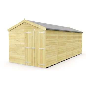 8 x 20 Feet Apex Shed - Double Door Without Windows - Wood - L592 x W231 x H217 cm