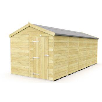 8 x 20 Feet Apex Shed - Single Door Without Windows - Wood - L592 x W231 x H217 cm