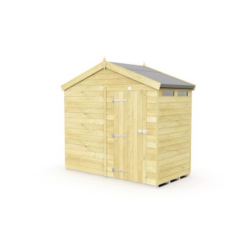 8 x 4 Feet Apex Security Shed - Single Door - Wood - L127 x W231 x H217 cm