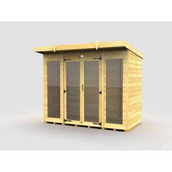 8ft x 4ft Pent Summer House (Full Height Window) - Wood - L118 x W243 x H201 cm