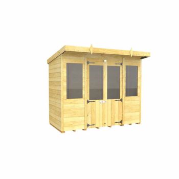 8ft x 4ft Pent Summer House - Wood - L118 x W243 x H201 cm