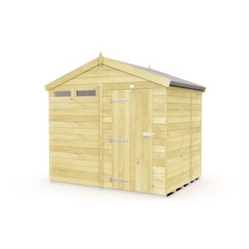 8 x 5 Feet Apex Security Shed - Single Door - Wood - L158 x W231 x H217 cm