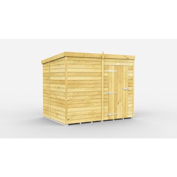 8 x 6 Feet Pent Shed - Single Door Without Windows - Wood - L178 x W243 x H201 cm