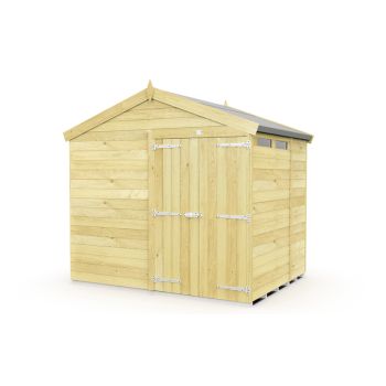 8 x 7 Feet Apex Security Shed - Double Door - Wood - L214 x W231 x H217 cm