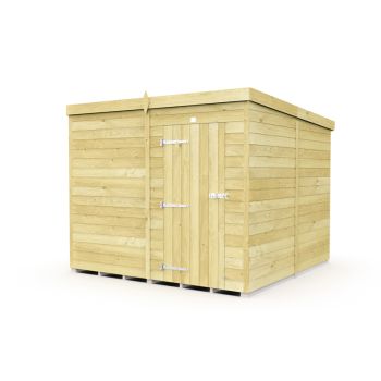 8 x 8 Feet Pent Shed - Single Door Without Windows - Wood - L231 x W243 x H201 cm