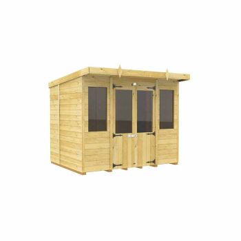 8ft x 8ft Pent Summer House - Wood - L231 x W243 x H201 cm