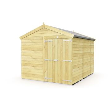 8 x 9 Feet Apex Shed - Double Door Without Windows - Wood - L272 x W231 x H217 cm