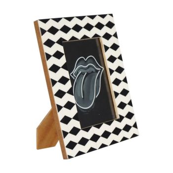 Anya Photo frame 10x15cm - Polyresin - L16.51 x W1.27 x H21.59 cm - Black/White