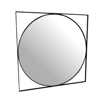 Isaac Mirror - Glass/Iron - L1.5 x W77 x H77 cm - Black
