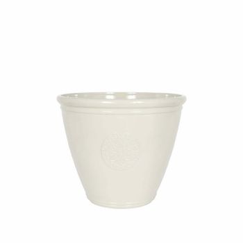 40cm Small Eden Emblem Plant Pot - Plastic - L40 x W40 x H30 cm - White
