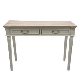 2 Drawers Hall Table - Wood - L40 x W90 x H78 cm - Light Grey/Brown