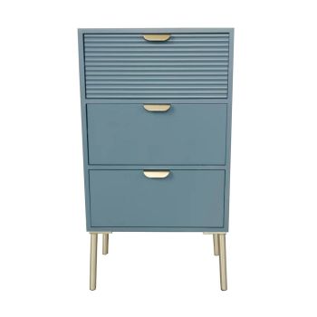 3 Drawers Chest of Drawers - Wood - L30 x W40 x H75 cm - Blue