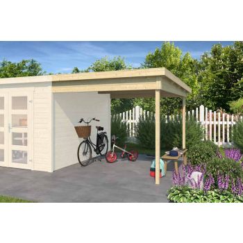 Zambezi anbau 300x250-Log Cabin, Wooden Garden Room, Timber Summerhouse, Home Office - H211 cm