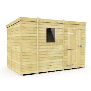 9 x 7 Feet Pent Shed - Single Door With Windows - Wood - L214 x W276 x H201 cm