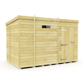 9 x 7 Feet Pent Security Shed - Single Door - Wood - L214 x W276 x H201 cm