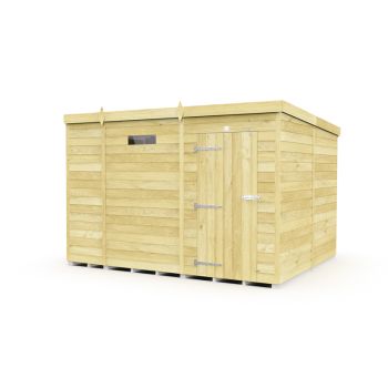 9 x 8 Feet Pent Security Shed - Single Door - Wood - L231 x W276 x H201 cm