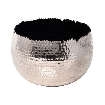 Hammered Bowl Planter - Iron - L19 x W19 x H14 cm - Nickel