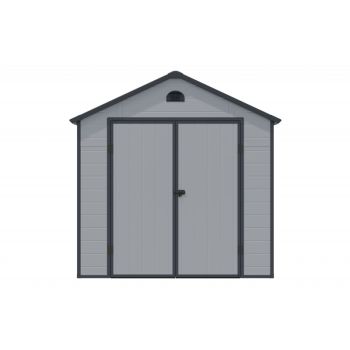 8 x 6 Airevale Plastic Apex Shed - L192 x W242 x H239 cm - Light Grey