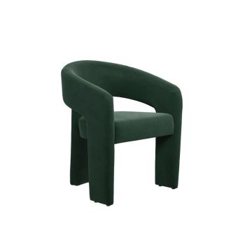 Alba Indoor Dining Chair - Velvet - L52.5 x W59 x H75 cm - Forest Green - Fully Assembled