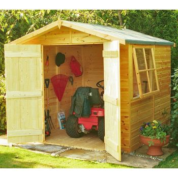 7 x 7 Feet Alderney Double Doors Tongue and Groove Garden Shed Workshop