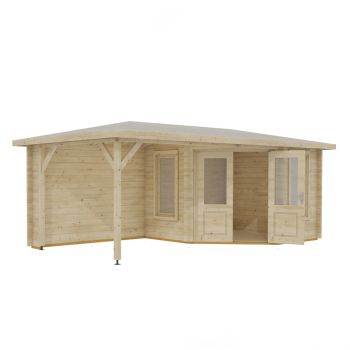 Amarrillo 10 x 20 Feet 44 mm Corner Log Cabin - L280 x W576 x H247.6 cm
