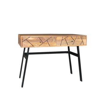 Amar Console Table - Iron Base - Mango Wood/Iron - L50 x W100 x H75 cm - Light Finish - Assembly Required
