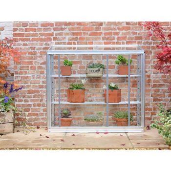 Westminster Half 3 Feet 4 Inches Small Greenhouse - Aluminium/Glass - L100 x W33 x H91 cm - Without Coating