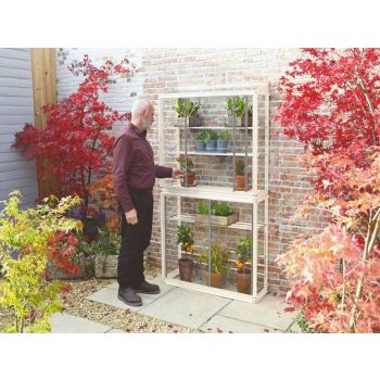 Westminster 3 Feet 4 Inches Small Greenhouse - Aluminium/Glass - L100 x W33 x H172 cm - Antique Ivory