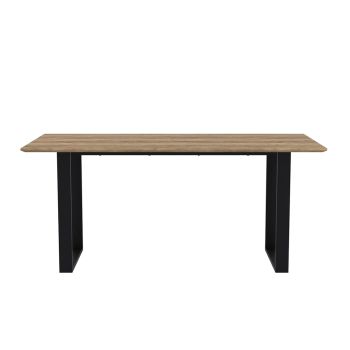 Antibes Dining Table - MDF/Metal - L180 x W90 x H76 cm - Russet/Black Matte