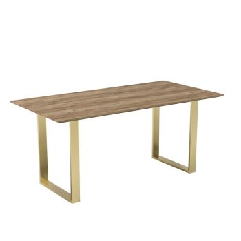 Antibes Dining Table - MDF - L180 x W90 x H76 cm - Russet/Gold