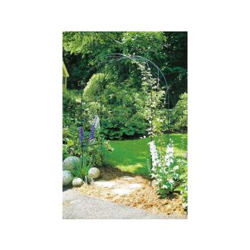 Oregon Arch Hardstanding Garden Archway - Solid Steel - L53 x W152 x H239 cm - Black