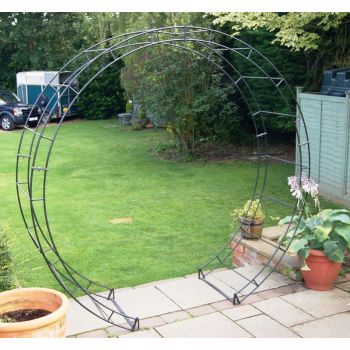 Round Arch (Including Ground Spikes) Bare Metal - Ready to Rust - Steel - L228.6 x W238.8 x H66 cm