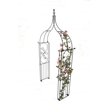 Imperial Ogee Arch (Inc Ground Spikes) Garden Archway - Solid Steel - L43.2 x W137.2 x H284.5 cm - Black