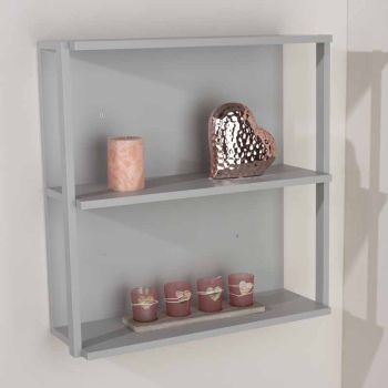 Arran 3 Shelf Medium Wall Unit - W60 x D20 x H60 cm - Light Grey