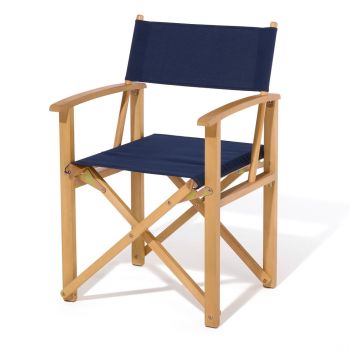 Ascot Folding Directors Chair - Timber - L52.5 x W53.5 x H87 cm - Midnight Blue